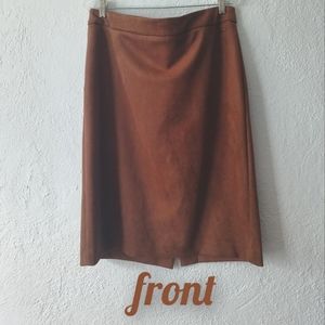 Rich Brown Suede Pencil Skirt